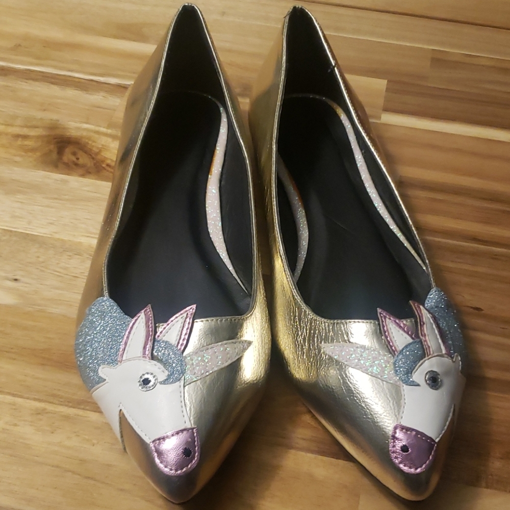 Metallic Unicorn Flats 9W from Asos